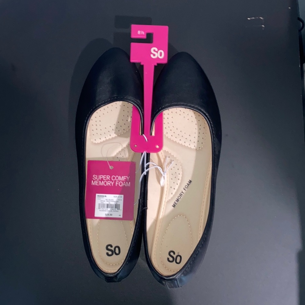 Black memory foam ballet flats